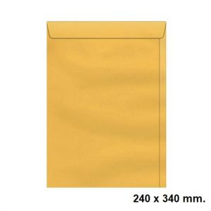 Envelope Saco 240x340mm. Kraft Ouro com 10 unidades