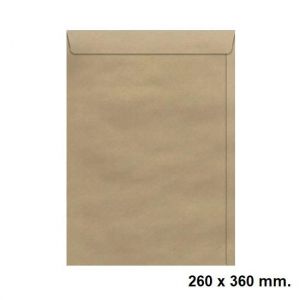 Envelope Saco 260x360mm. Kraft Natural com 10 unidades