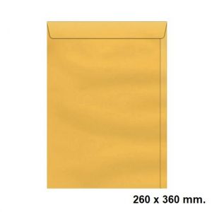 Envelope Saco 260x360mm. Kraft Ouro com 10 unidades