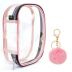 Estojo Box Jumbo Cristal Rosa Com Chaveiro Rosa Claro Fizz