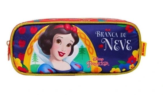 Estojo Escolar 2 Divisórias Branca De Neve R2 13085 Xeryus