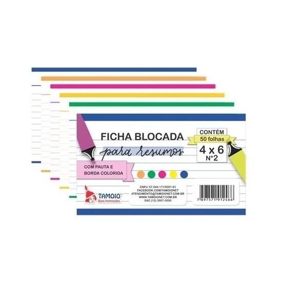 Ficha Blocada N° 2 4x6 Com 50 Folhas 1247 Tamoio