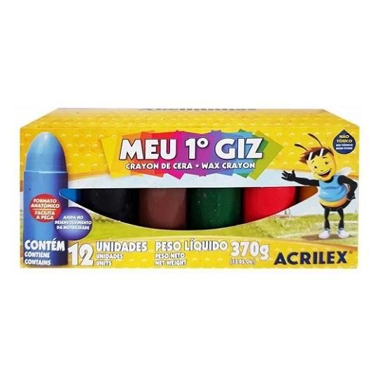 Giz De Cera Meu 1° Giz 12 Cores Acrilex