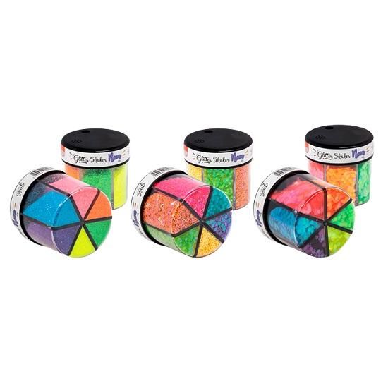 Glitter Shaker Neon 6 Cores GL0400 BRW - Envio De Cores e Estampas Conforme Disponibilidade do Estoque