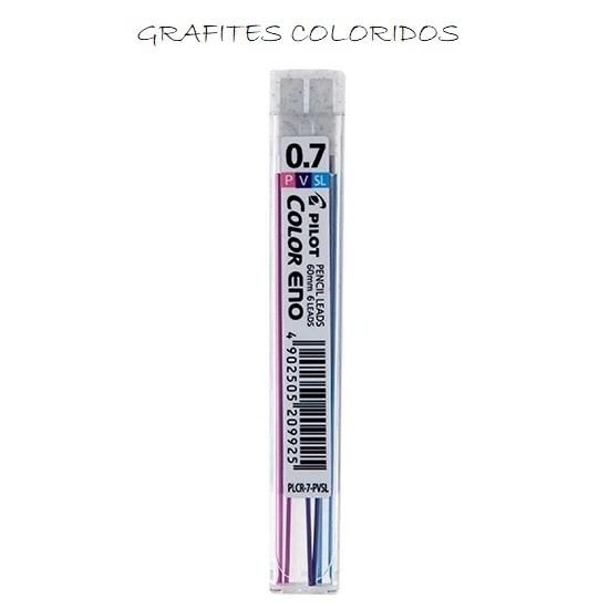 Grafite 0.7 Com 6 Grafites Rosa/ Roxa/ Azul Claro Pilot