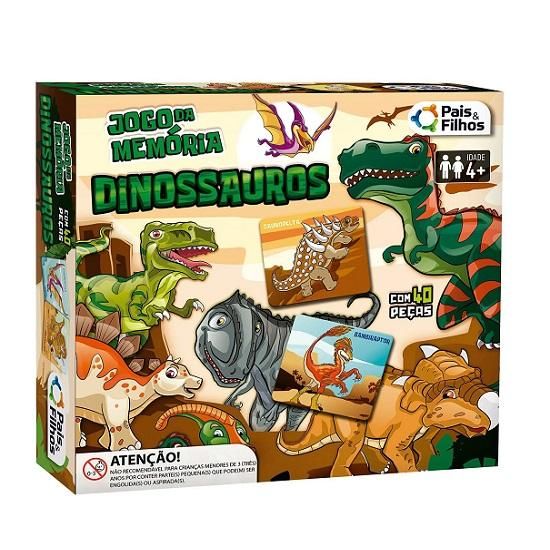 Jogo Da Memória Dinossauros Com 40 Peças 7269 Pais e Filhos