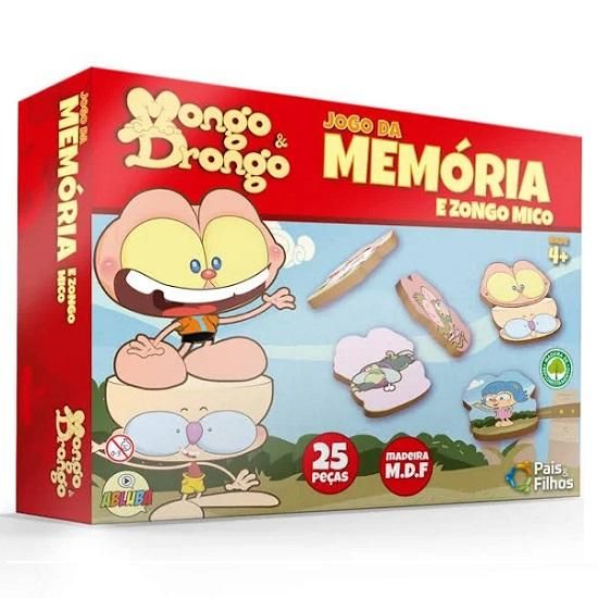 Jogo Da Memória Mongo e Drogon MDF 10791 Pais e Filhos