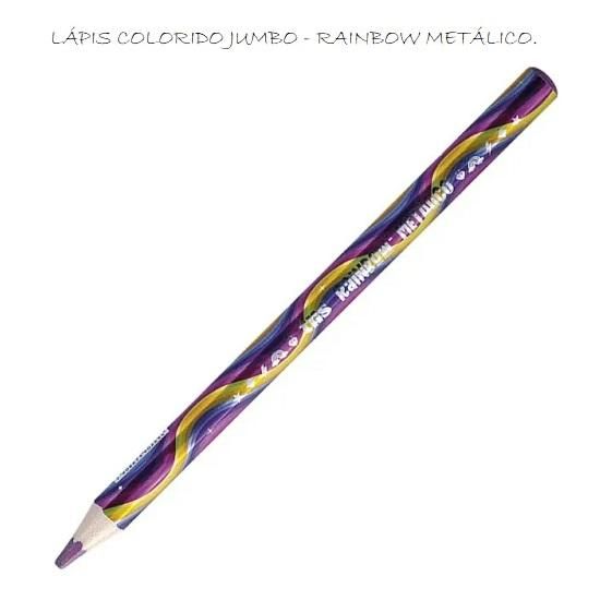 Lápis Colorido Jumbo Rainbow Metálico 902405 Tris