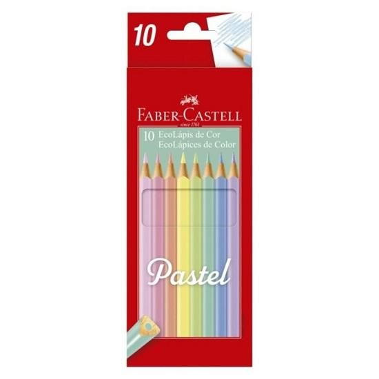 Lápis De Cor 10 Cores Pastel 120510P Faber Castell