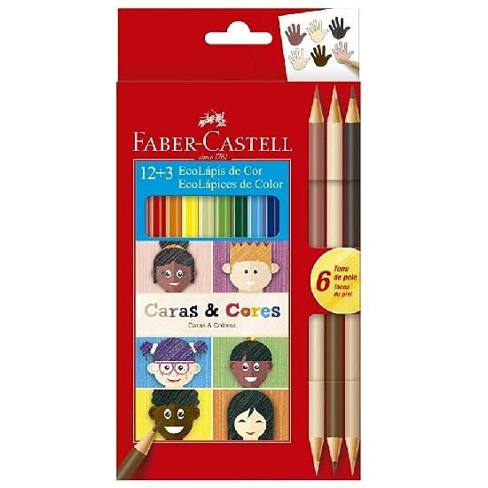 Lápis De Cor 12 Cores 3 Caras E Cores Faber Castell