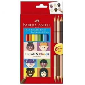 Lápis De Cor 12 Cores 3 Caras E Cores Faber Castell