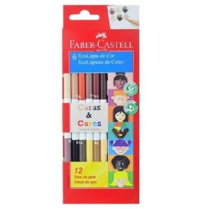 Lápis De Cor 12 Cores Caras e Cores 120606CC Faber Castell