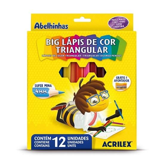 Lápis De Cor 12 Cores Jumbo Triangular 09697 Acrilex