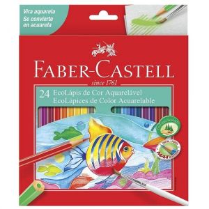 Lápis De Cor 24 Cores Aquarelável Faber Castell 