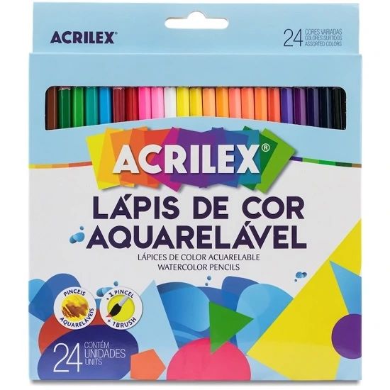 Lápis De Cor 24 Cores Aquarelável Acrilex