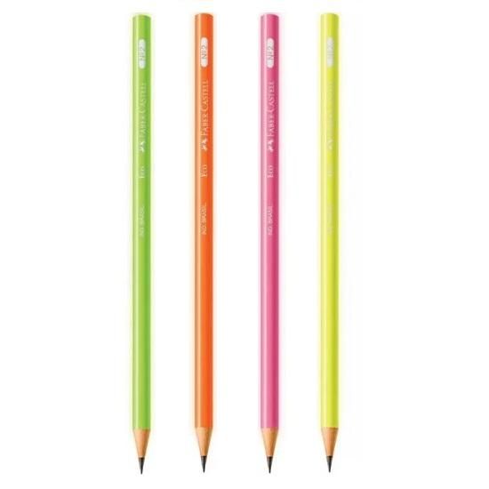 Lápis HB N°2 1205 Redondo Neon Faber Castell - Envio de Lápis Conforme Disponibilidade do Estoque