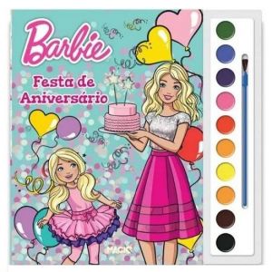 Livro Barbie Aquarela Com 10 Cores 4939 Magic Kids