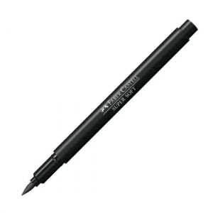 Marcador Brush Super Soft Preto Faber Castell