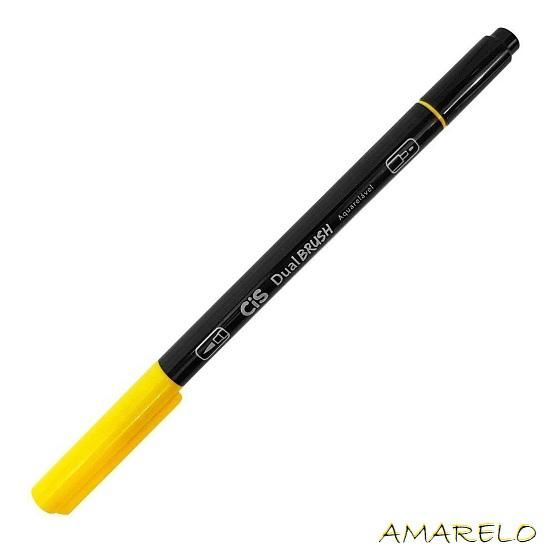 Marcador Dual Brush Aquarelável Amarelo Cis