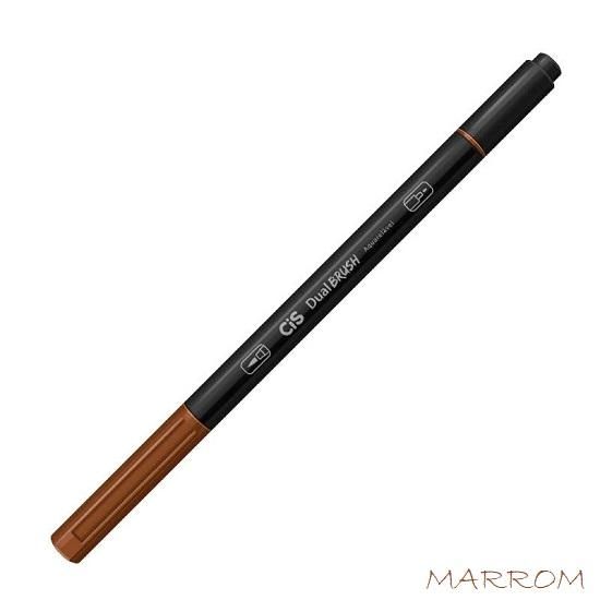 Marcador Dual Brush Aquarelável Marrom Cis