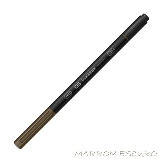 Marcador Dual Brush Aquarelável Marrom Escuro Cis