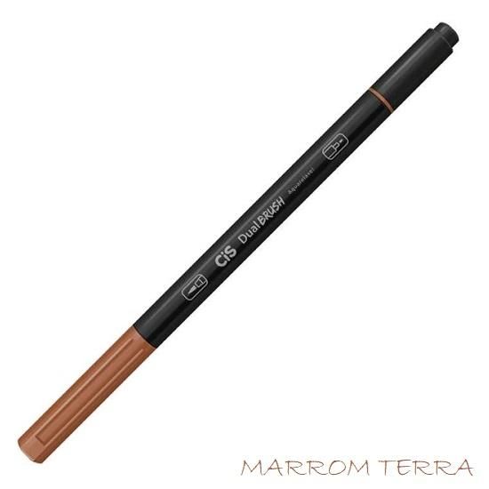 Marcador Dual Brush Aquarelável Marrom Terra Cis