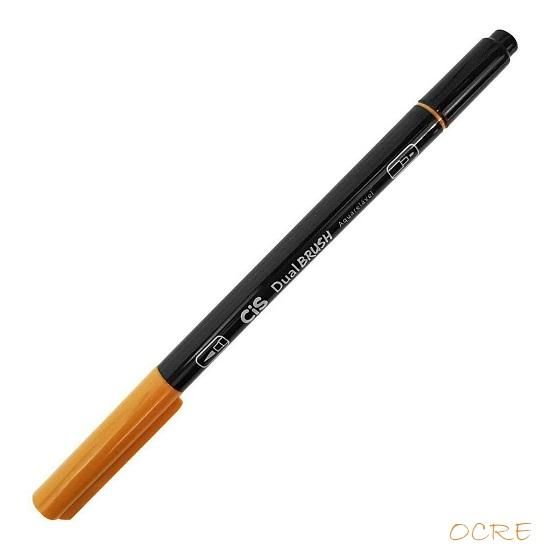 Marcador Dual Brush Aquarelável Ocre Cis