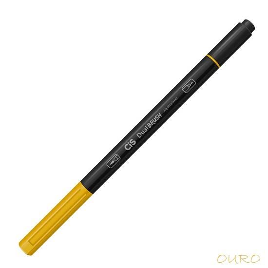 Marcador Dual Brush Aquarelável Ouro Cis