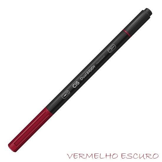 Marcador Dual Brush Aquarelável Vermelho Escuro Cis