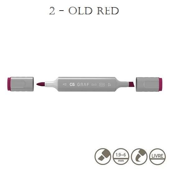 Marcador Graf Duo Brush 2 Old Red Cis