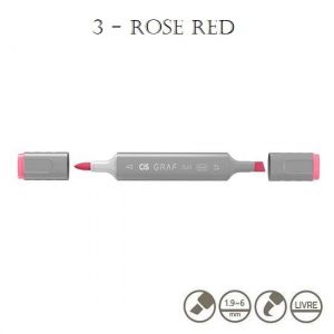 Marcador Graf Duo Brush 3 Rose Red Cis