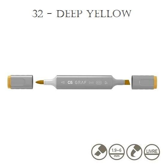 Marcador Graf Duo Brush 32 Deep Yellow Cis