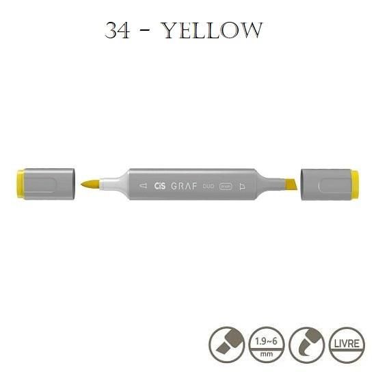 Marcador Graf Duo Brush 34 Yellow Cis