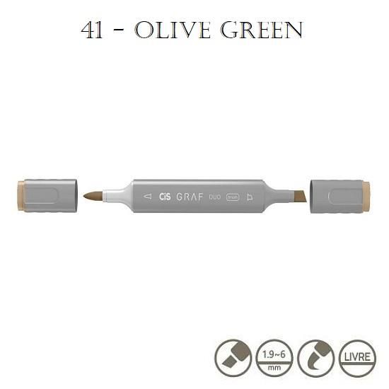 Marcador Graf Duo Brush 41 Olive Green Cis