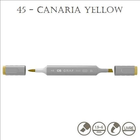 Marcador Graf Duo Brush 45 Canaria Yellow Cis