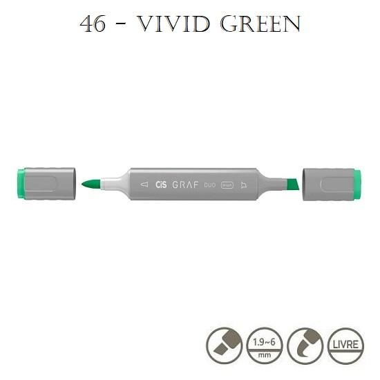 Marcador Graf Duo Brush 46 Vivid Green Cis