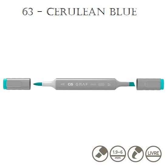 Marcador Graf Duo Brush 63 Cerulean Blue Cis