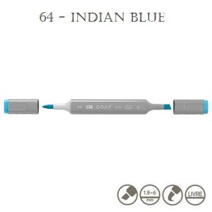 Marcador Graf Duo Brush 64 Indian Blue Cis