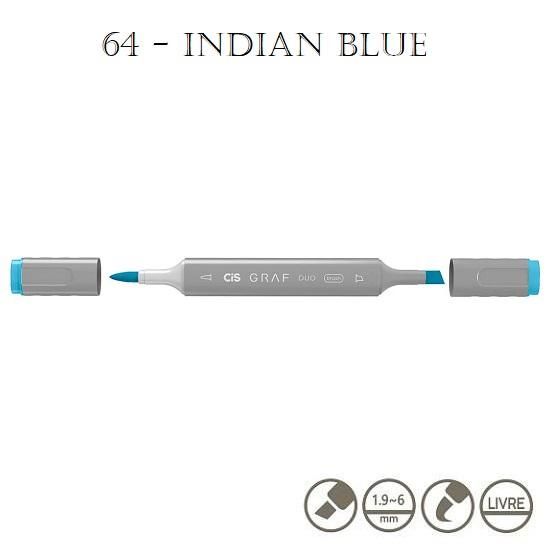 Marcador Graf Duo Brush 64 Indian Blue Cis