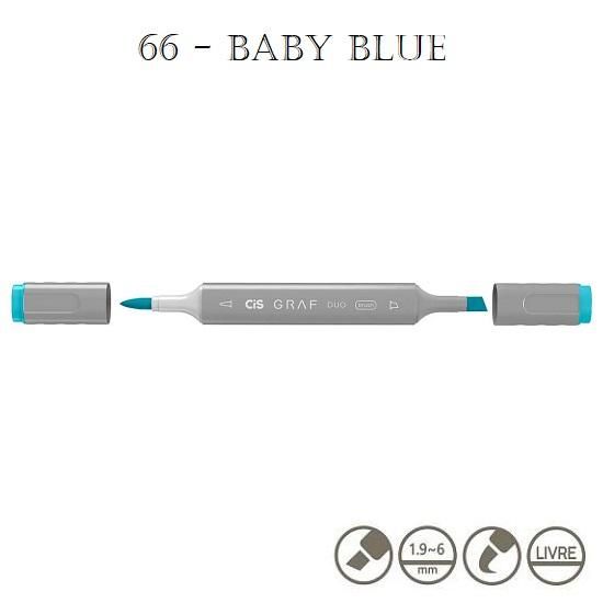 Marcador Graf Duo Brush 66 Baby Blue Cis