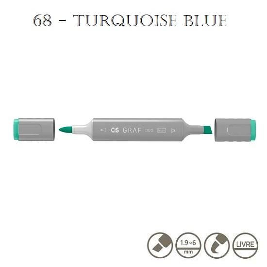 Marcador Graf Duo Brush 68 Turquoise Blue Cis