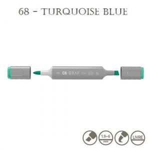 Marcador Graf Duo Brush 68 Turquoise Blue Cis