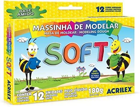 Massa De Modelar 12 Cores Soft  Acrilex