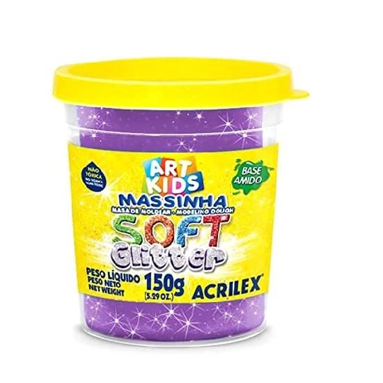 Massa De Modelar 150g. Glitter Violeta 207 Soft Acrilex