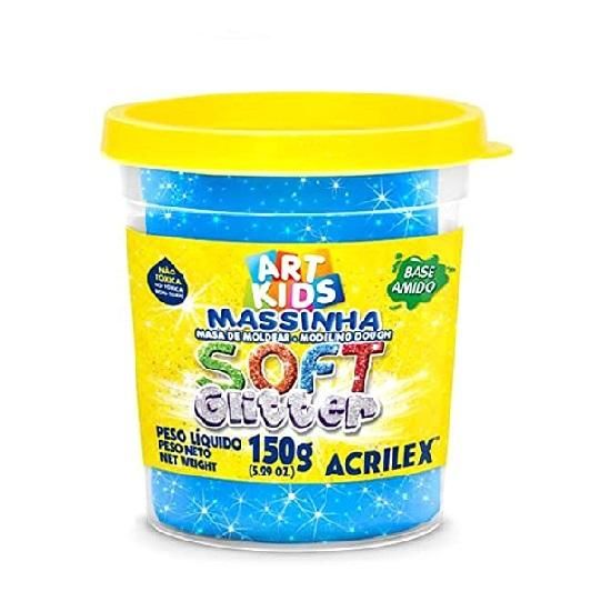 Massa De Modelar 150grs. Glitter Azul 204 Acrilex