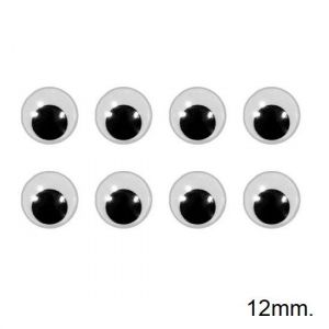 Olhos Móveis 12mm. Com 40 Unidades Kit Super Criativo