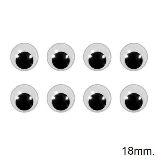 Olhos Móveis 18mm. Com 40 Unidades Kit Super Criativo