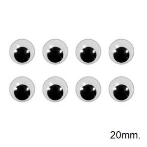 Olhos Móveis 20mm. Com 40 Unidades Kit Super Criativo