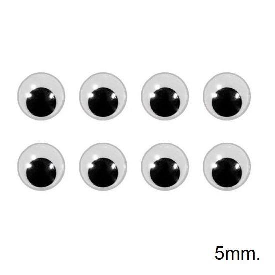 Olhos Móveis 5mm. Com 40 Unidades Kit Super Criativo