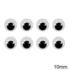 Olhos Móveis 10mm. Com 40 Unidades Kit Super Criativo